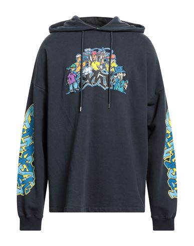 Mens Off-White blue Cotton Graphic Print Hoodie