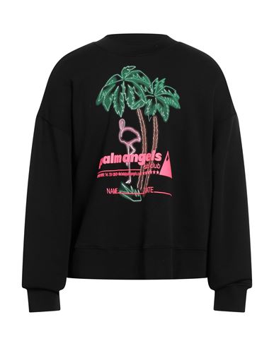 Palm Angels Man Sweatshirt Black Size XL Cotton, Elastane, Polyester
