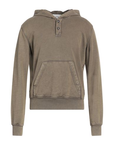 Paolo Pecora Man Sweatshirt Khaki Size XL Cotton, Elastane