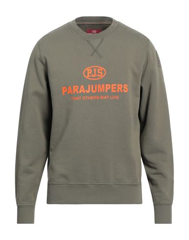 Parajumpers Man Sweatshirt Military green Size S Cotton