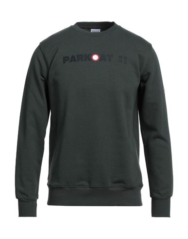 Parkoat Man Sweatshirt Dark green Size S Cotton