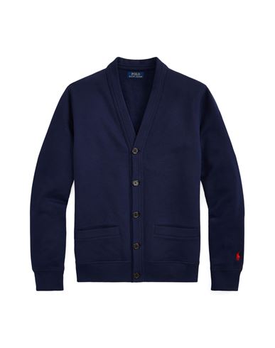 Polo Ralph Lauren The Rl Fleece Cardigan Man Sweatshirt Navy blue Size M Cotton, Polyester