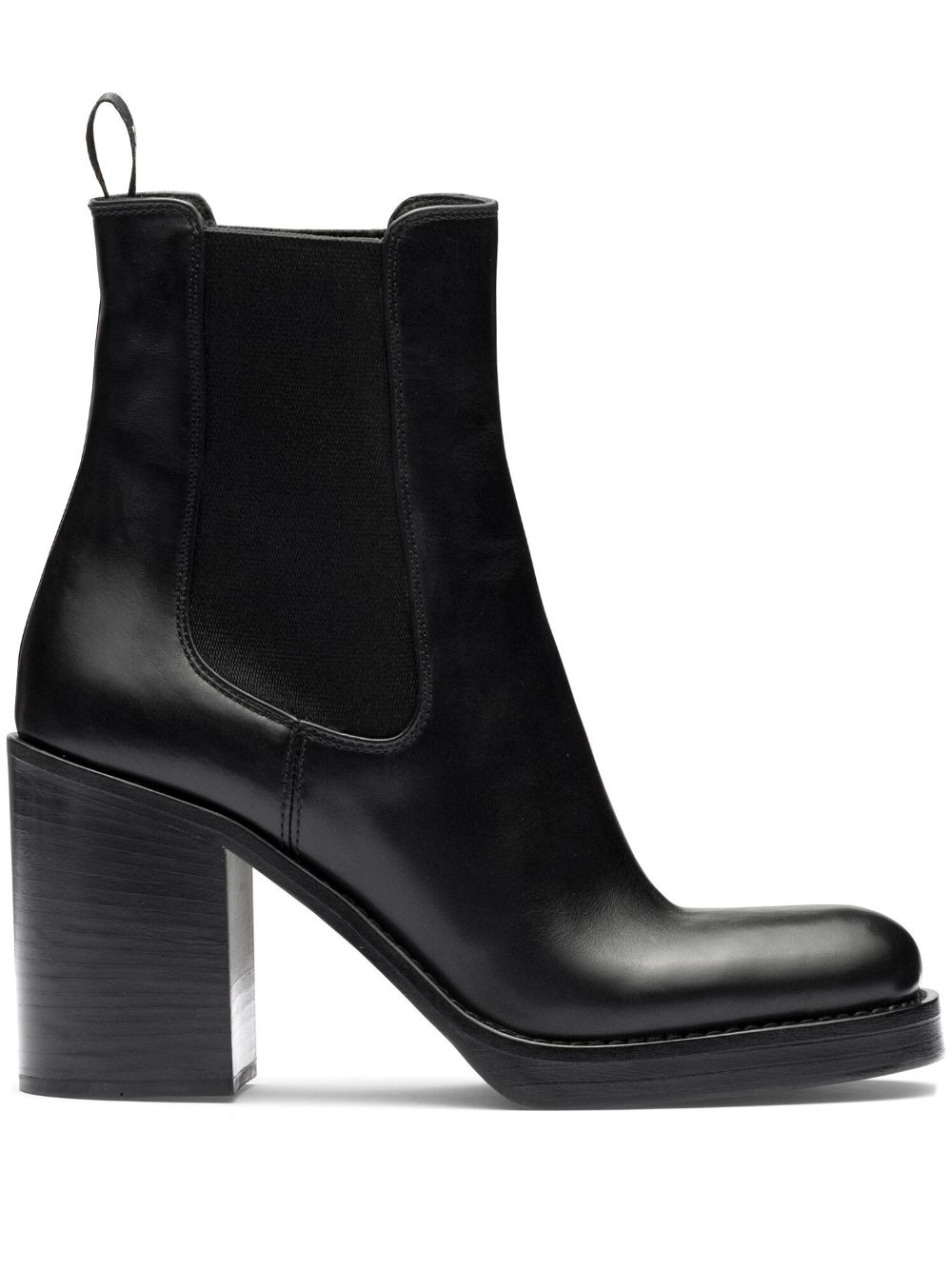 Prada brushed leather 85mm ankle boots - Black