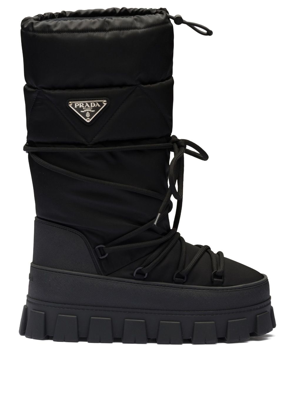 Prada recycled nylon moon boots - Black