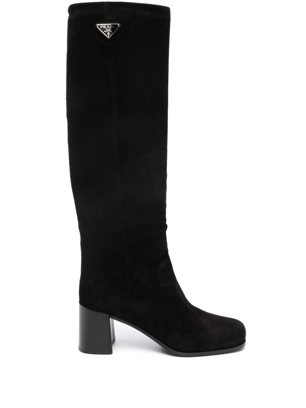 Prada suede knee-length boots - Black