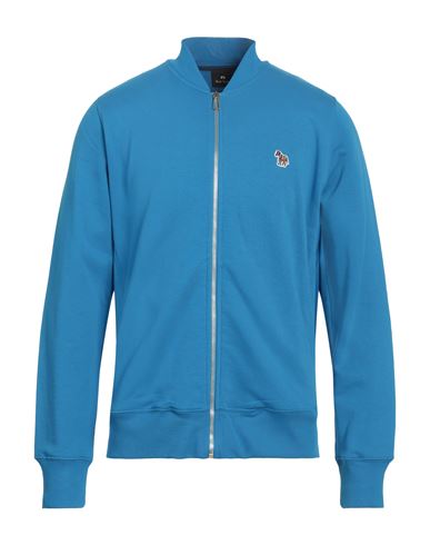 Ps Paul Smith Mens Ls Reg Fit Bomber Man Sweatshirt Azure Size XS Organic cotton