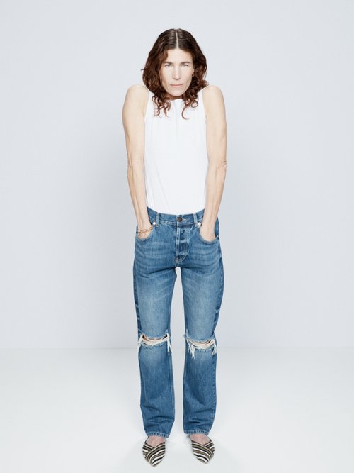 Raey - Beyond Organic Cotton-blend Straight-leg Jeans - Womens - Dark Blue