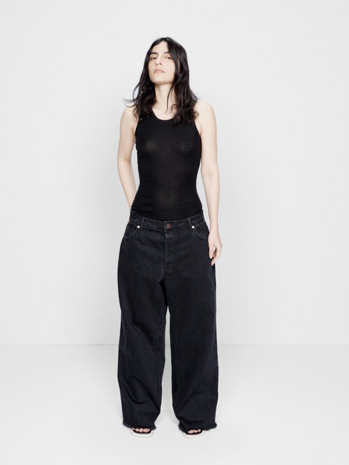 Raey - Gait Organic-cotton Super Wide-leg Jeans - Womens - Black