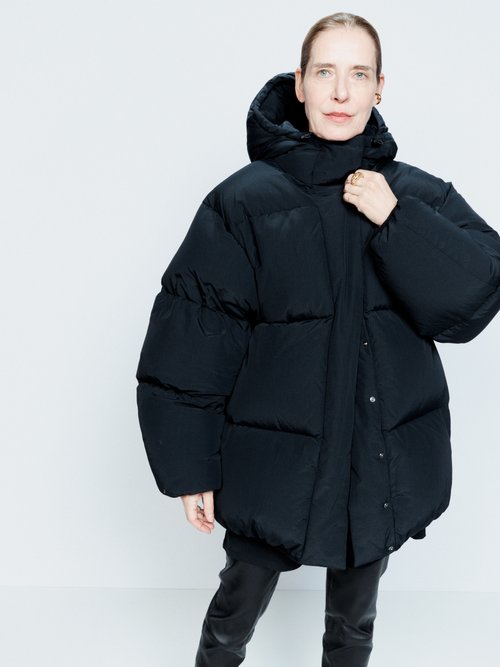 Raey - Hooded Mega Puffer Quilted Coat - Womens - Black