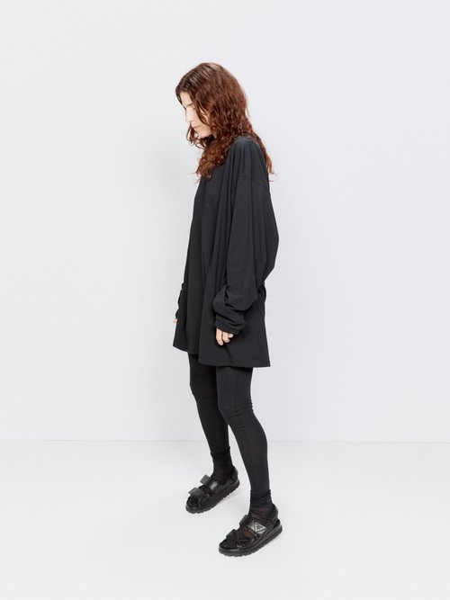 Raey - Hooded Oversized Recycled Cotton-blend T-shirt - Womens - Black