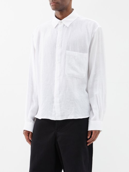 Raey - Long-sleeve Linen Shirt - Mens - White
