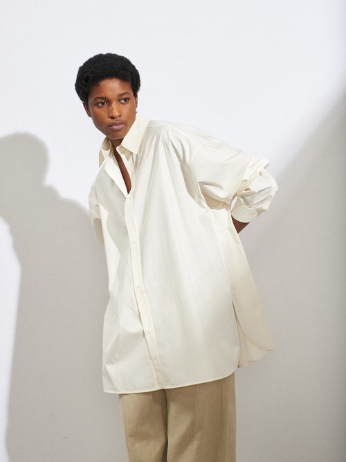 Raey - Organic-cotton Long-sleeved Shirt - Womens - Ivory