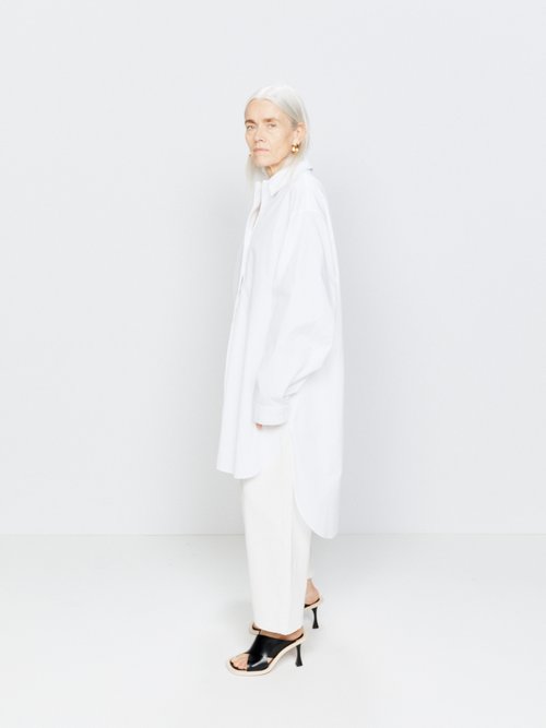 Raey - Organic-cotton Longline Shirt - Womens - White