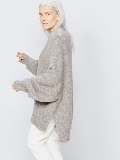 Raey - Raglan-sleeve Wool Blend Jumper - Womens - Grey Multi