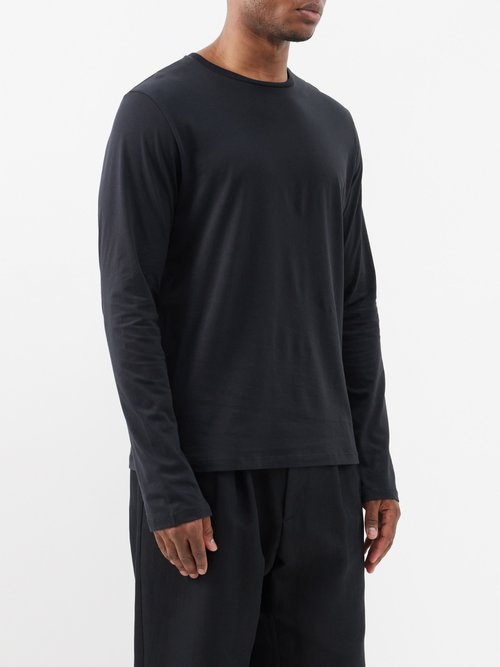 Raey - Recycled Cotton-blend Long-sleeve T-shirt - Mens - Black