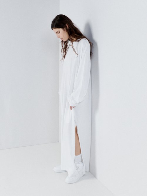 Raey - Recycled-yarn Cotton-blend Maxi T-shirt Dress - Womens - White