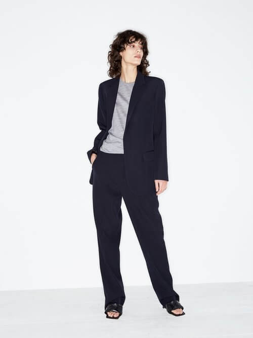 Raey - Single-breasted Wool-twill Suit Jacket - Womens - Navy