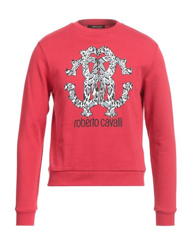 Roberto Cavalli Man Sweatshirt Red Size XS Cotton