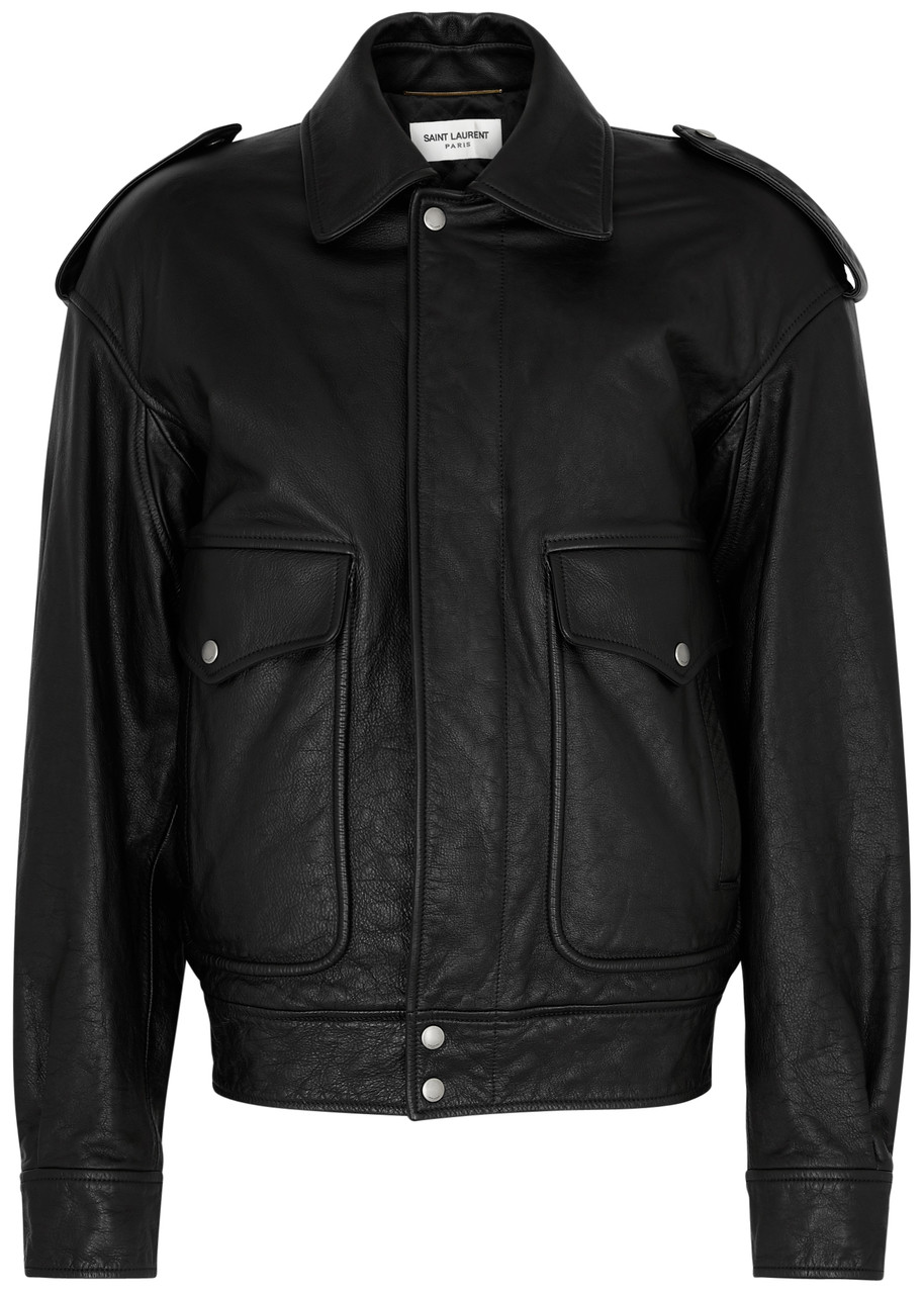Saint Laurent Leather Jacket - Black - 38 (UK10 / S)
