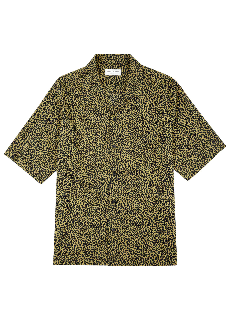 Saint Laurent Leopard-print Jersey Shirt - Brown - XL