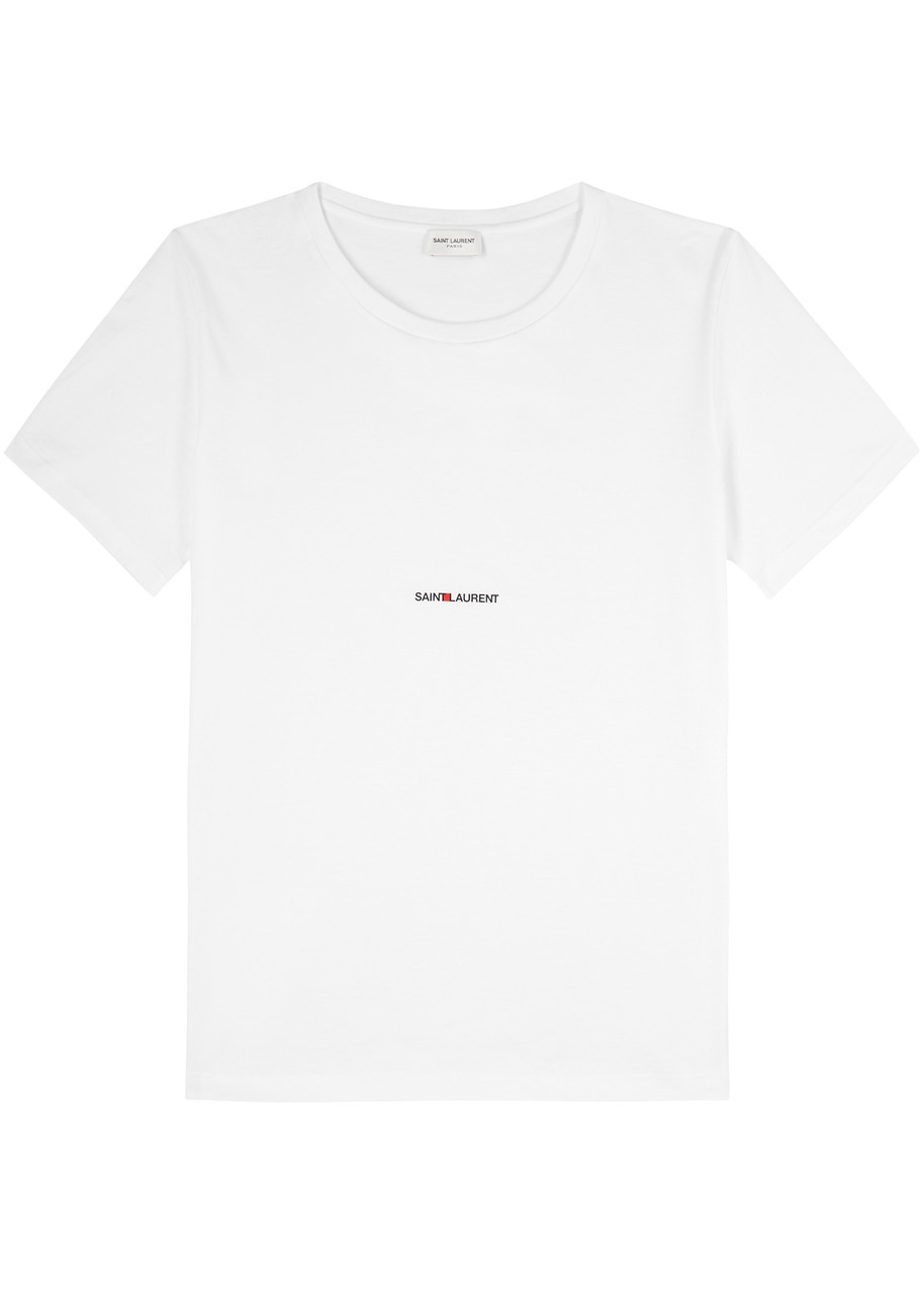 Saint Laurent Logo-print Cotton T-shirt - White - L