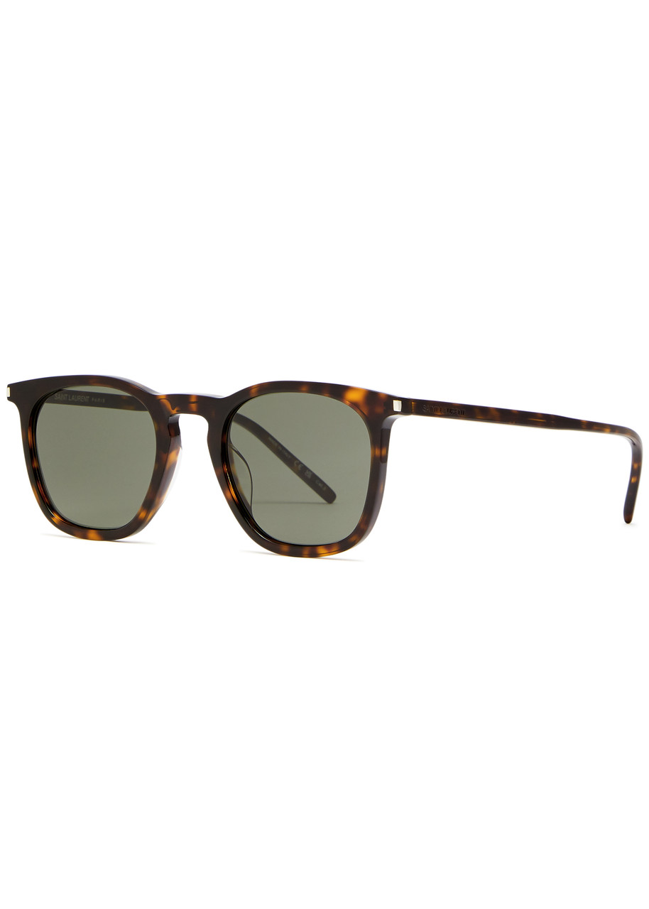 Saint Laurent SL623 Round-frame Sunglasses - Brown Havana