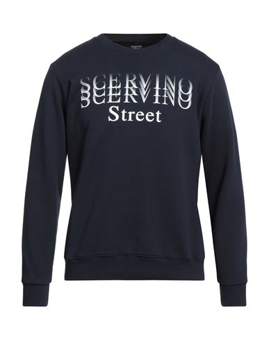 Scervino Man Sweatshirt Midnight blue Size M Cotton