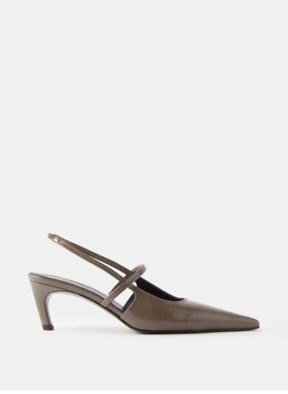 Toteme Point-toe patent-leather slingback pumps WAS £480 Now £288