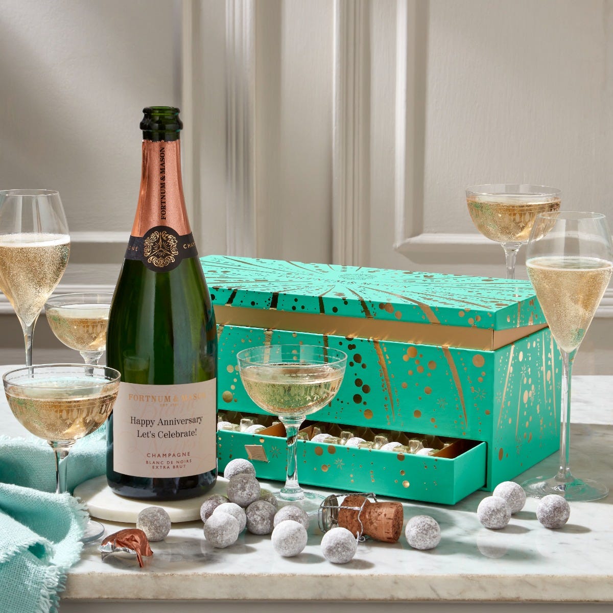 The Personalised Champagne & Chocolate Gift Box, Fortnum Mason