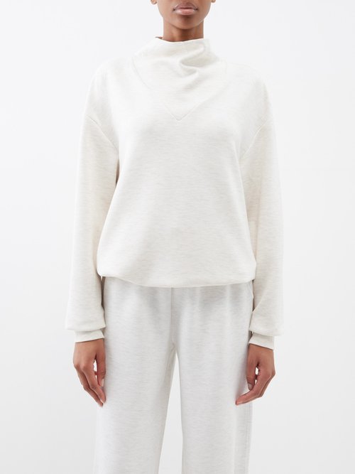 Varley - Betsy Cowl-neck Jersey Sweatshirt - Womens - Ivory