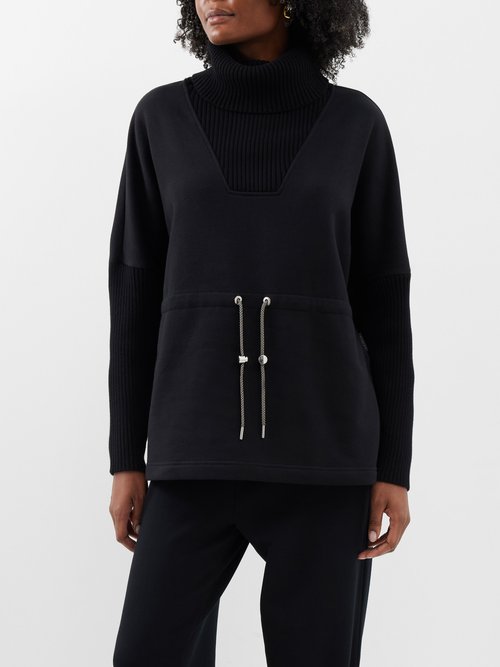 Varley - Cavello Roll-neck Cotton-blend Jersey Sweatshirt - Womens - Black