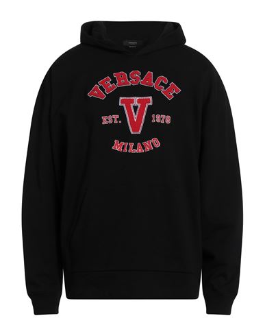 Versace Man Sweatshirt Black Size XL Cotton, Polyester, Acrylic, Wool