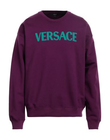 Versace Man Sweatshirt Purple Size S Cotton, Wool, Viscose, Acrylic