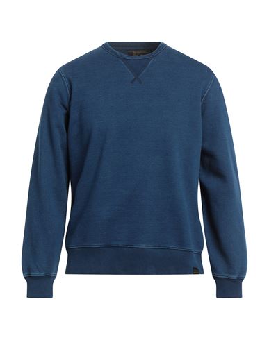 Vintage 55 Man Sweatshirt Blue Size L Cotton, Elastane
