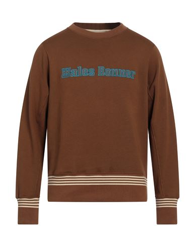 Wales Bonner Man Sweatshirt Brown Size 4 Organic cotton, Elastane