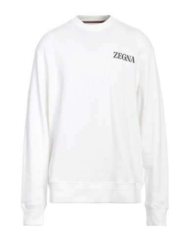 Zegna Man Sweatshirt White Size 42 Cotton