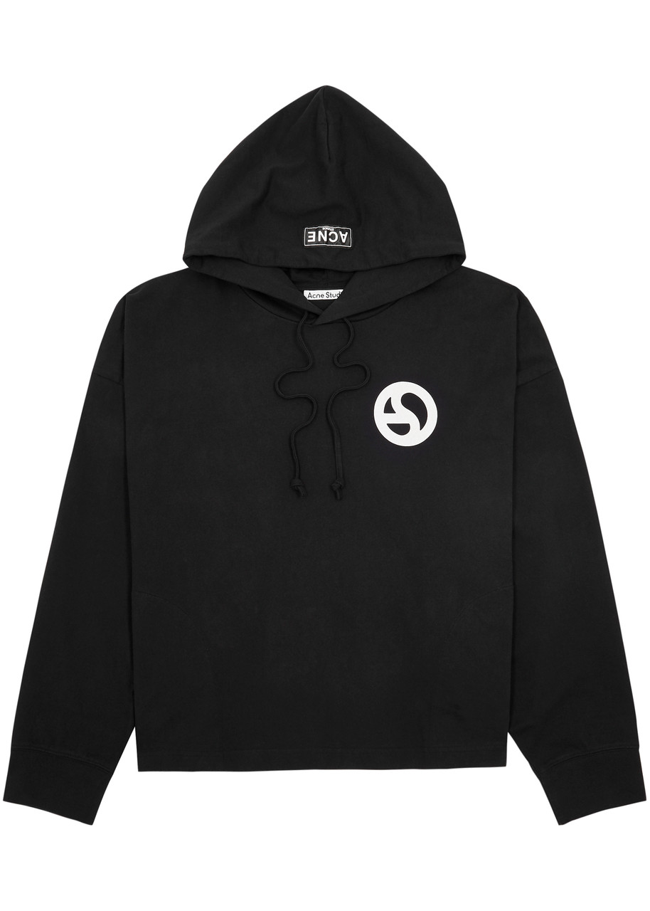 Acne Studios Fester Printed Hooded Cotton Sweatshirt - Black - M
