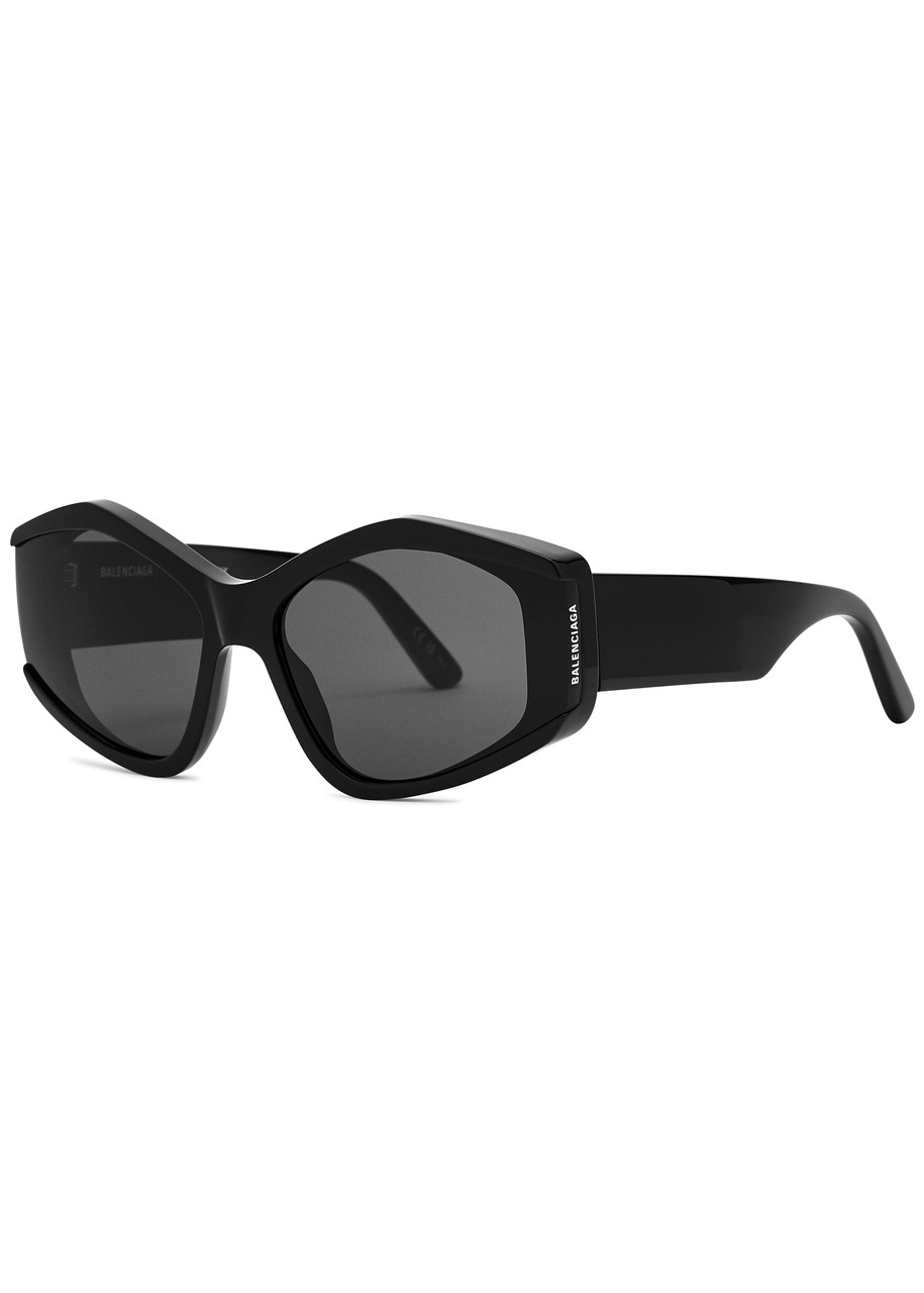 Balenciaga Hexagon-frame Sunglasses - Black Grey
