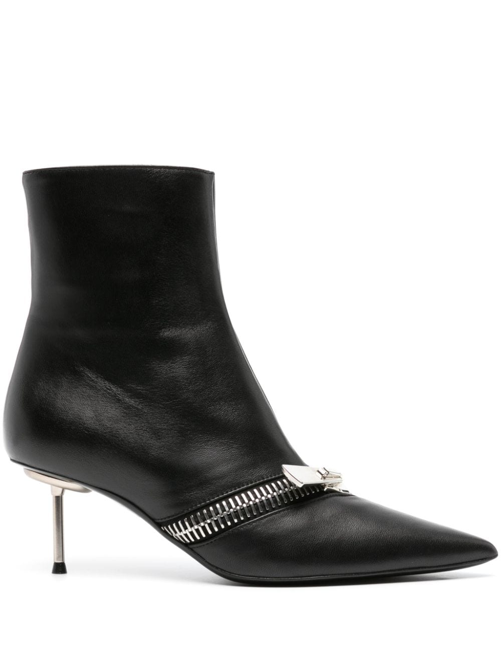Coperni Zip 60mm leather ankle boots - Black
