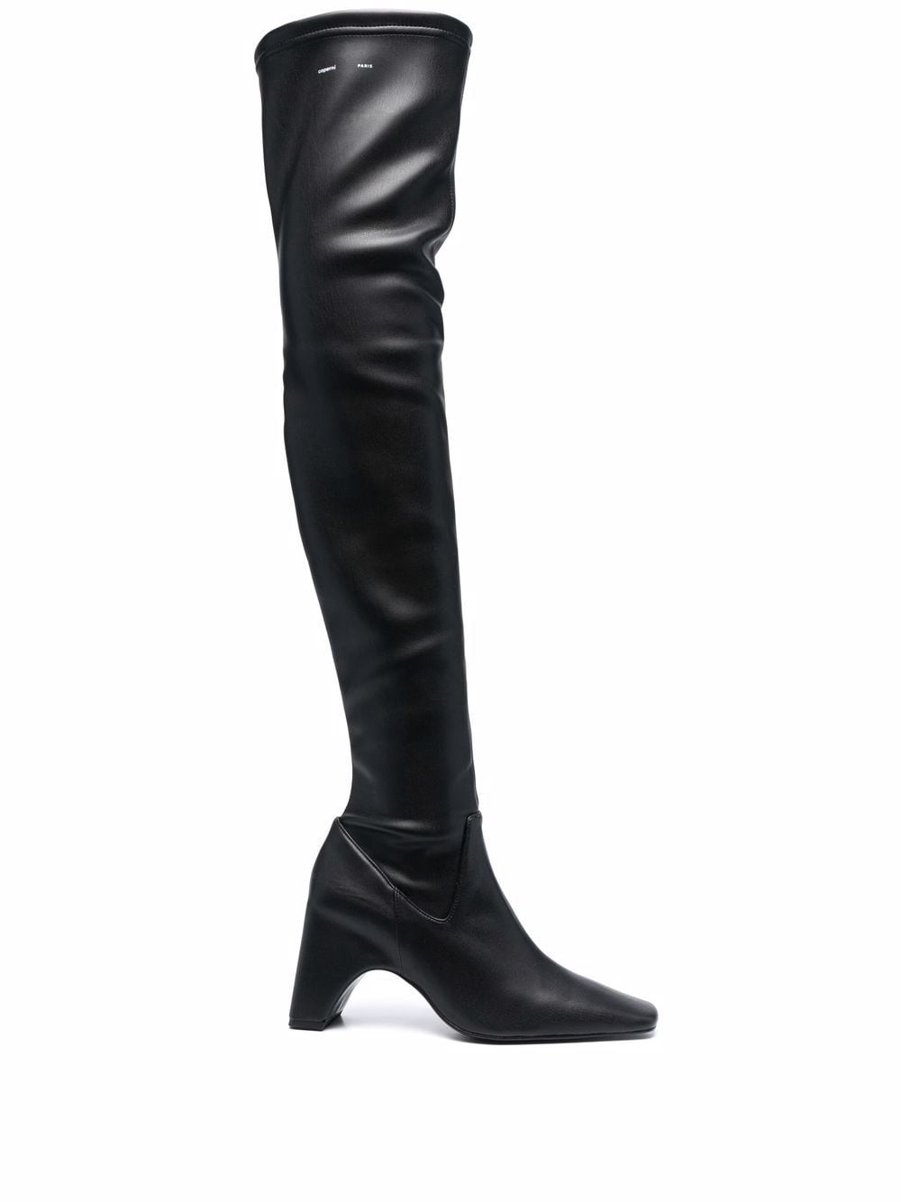 Coperni stretch vegan-leather thigh-high boots - Black
