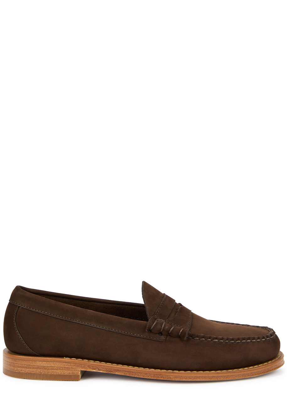 G. H Bass & CO Weejuns Heritage Nubuck Loafers - Dark Brown - 9