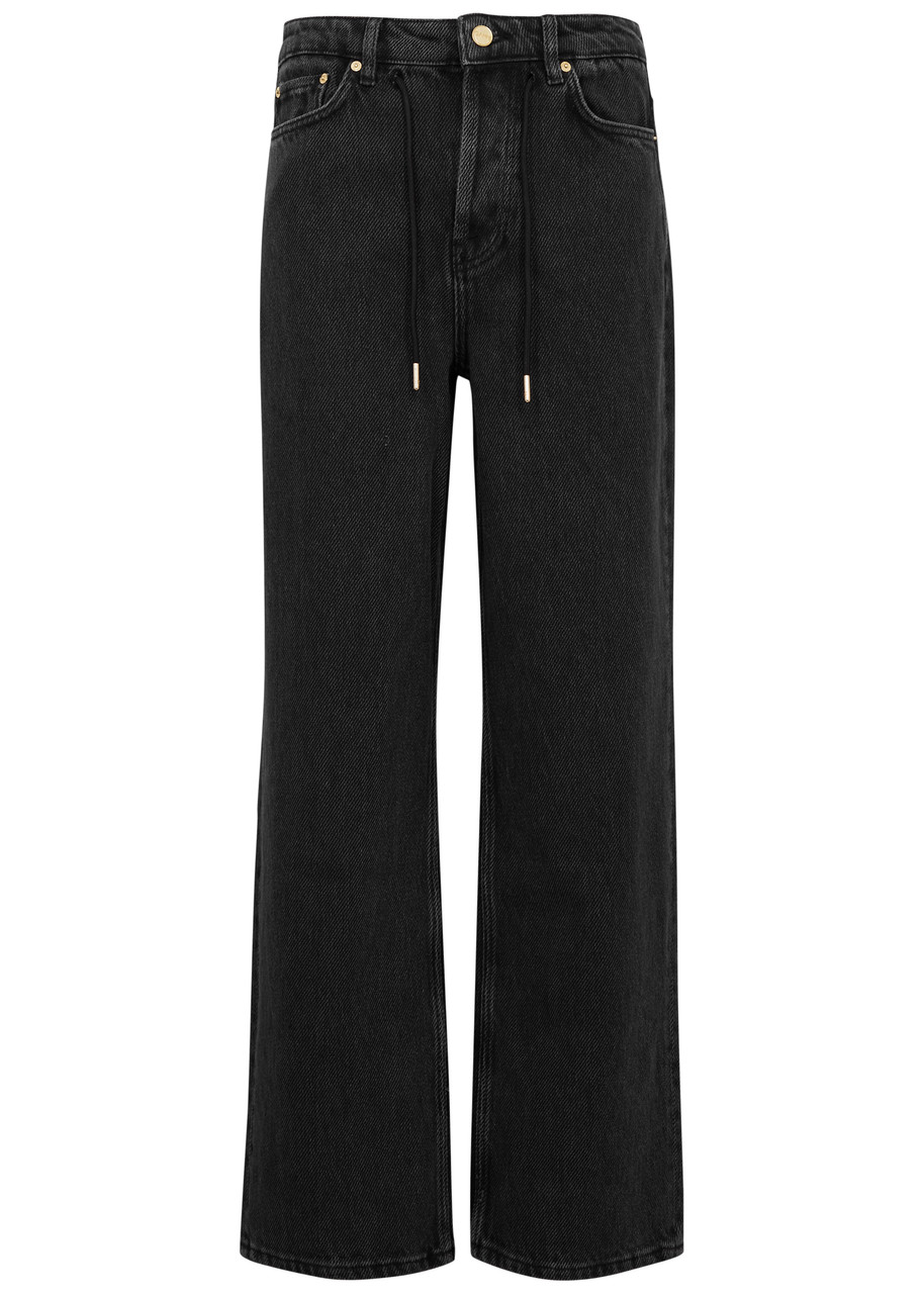 Ganni Izey Drawstring Wide-leg Jeans - Black - 29 (W29 / UK12 / M)