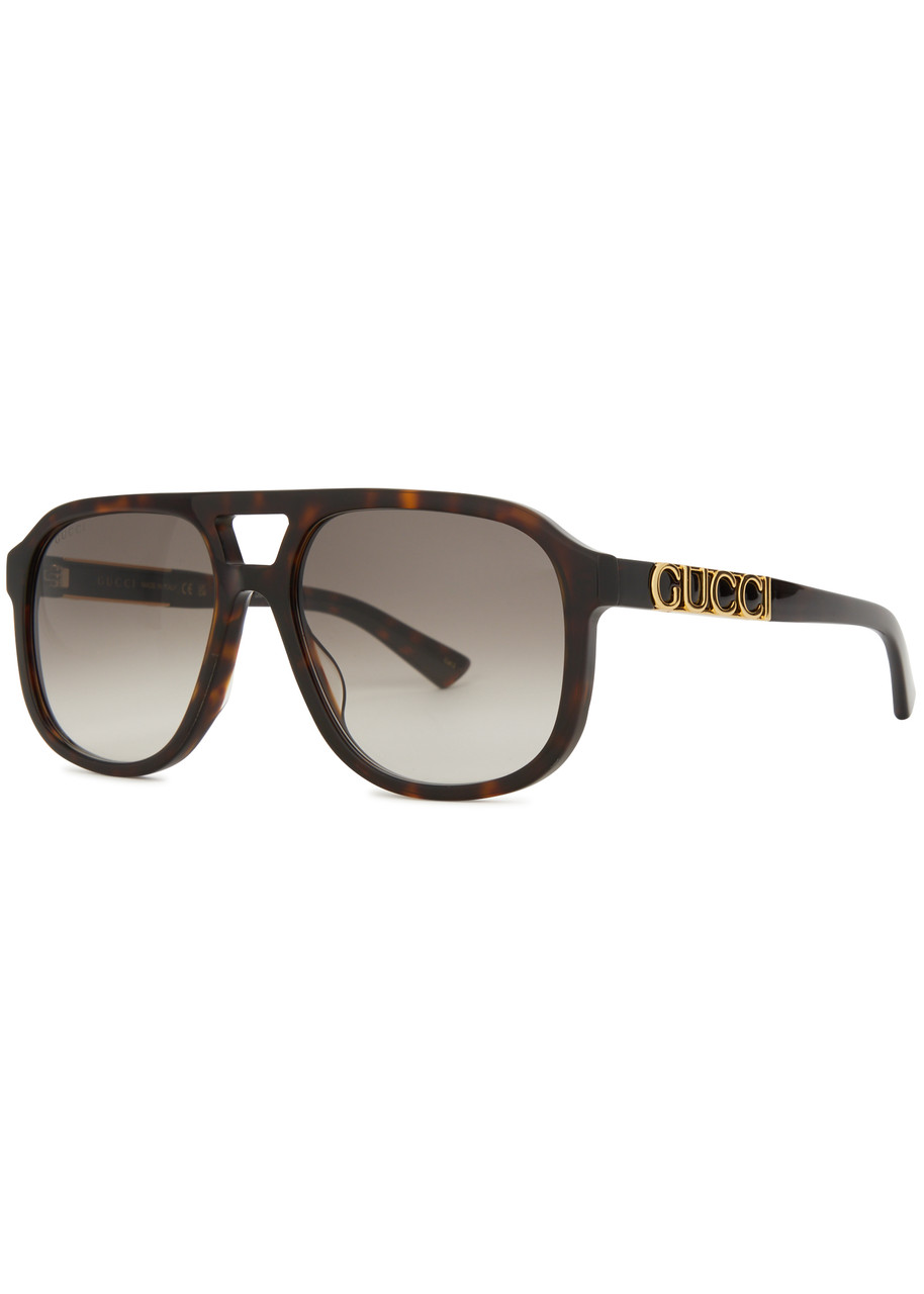 Gucci Aviator-style Sunglasses, Sunglasses, Designer-engraved Lenses - Brown