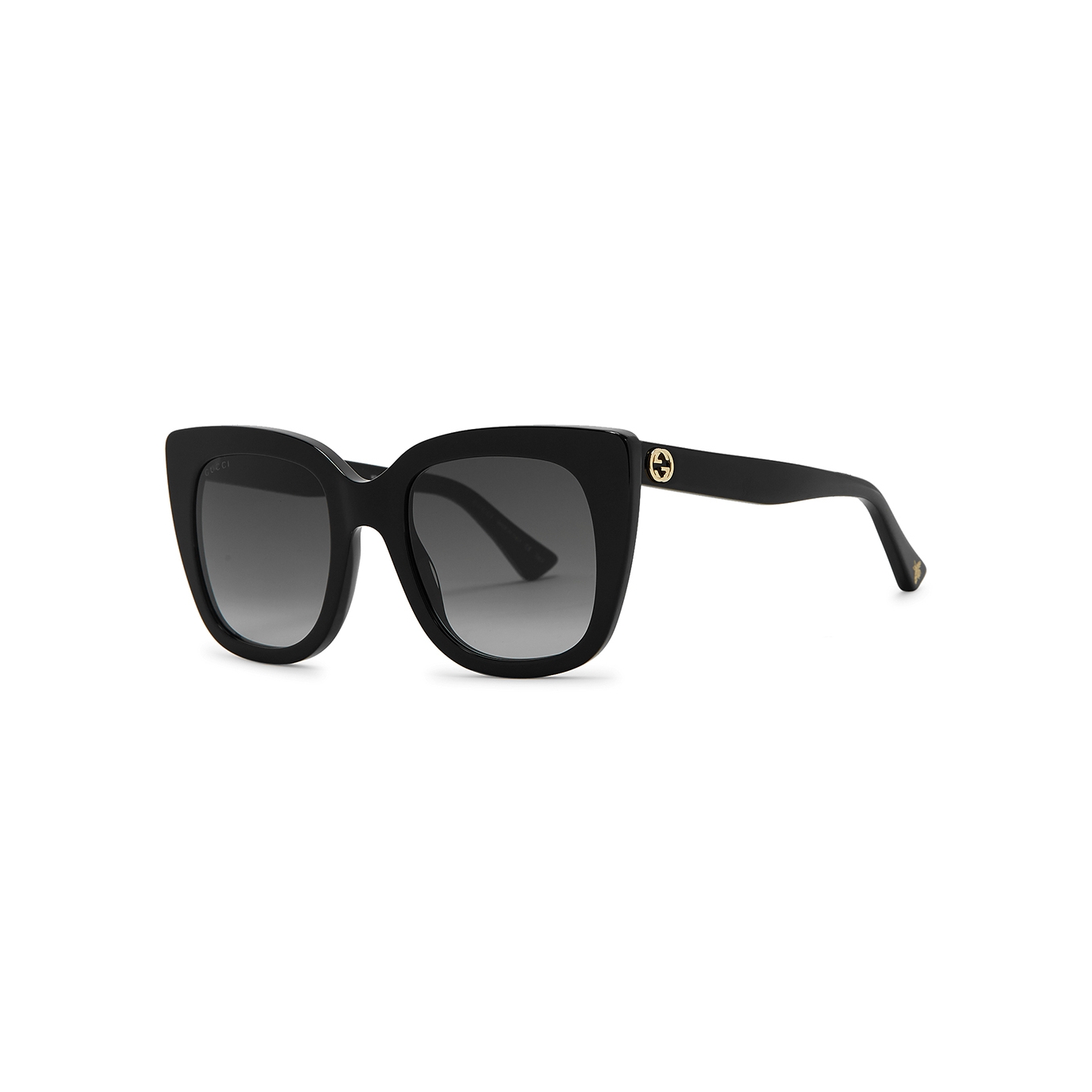 Gucci Black Cat-eye Sunglasses, Sunglasses, Black, Grey Lenses
