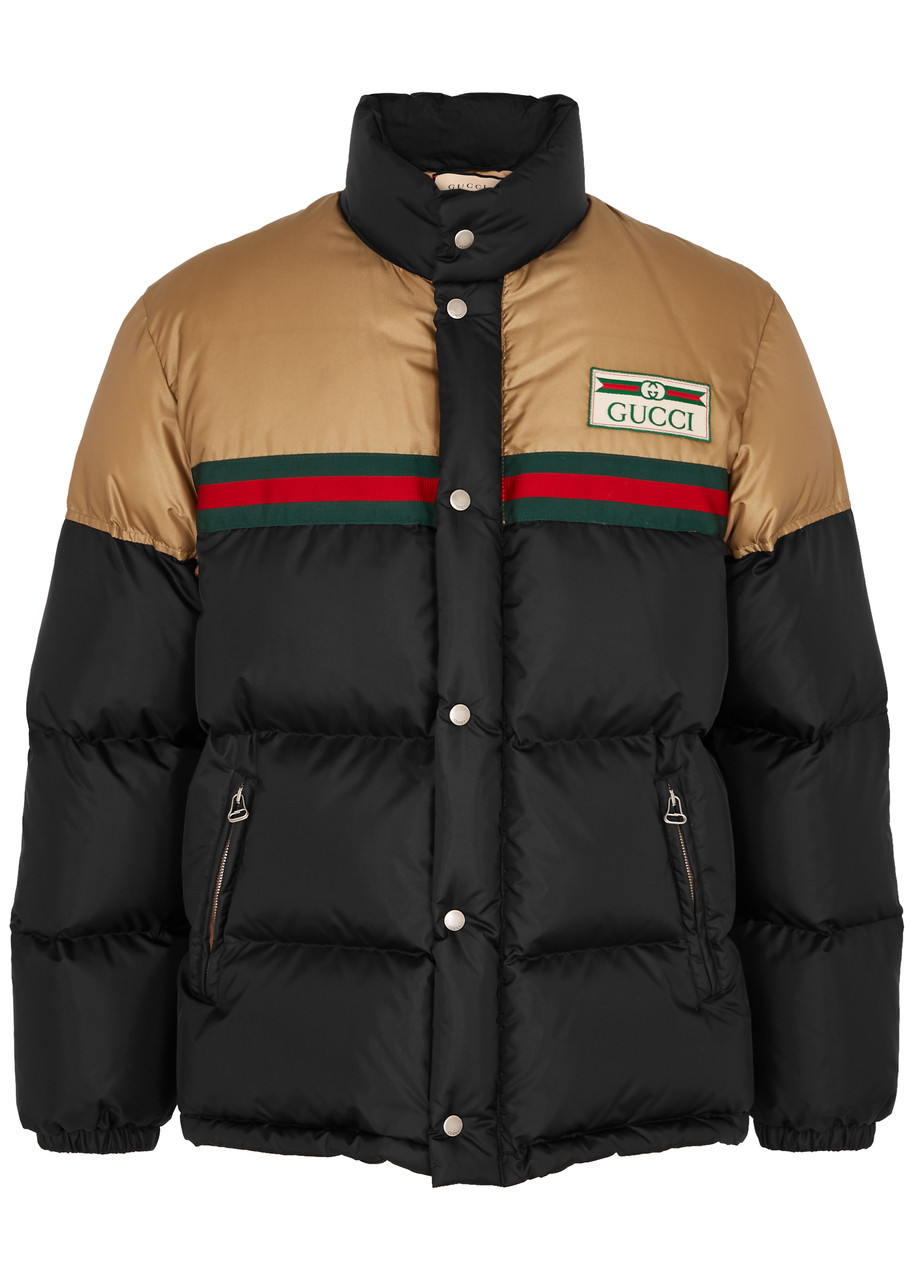 Gucci Colour-blocked Quilted Shell Jacket - Black - 46, Men's Designer Shell Jacket, Male
