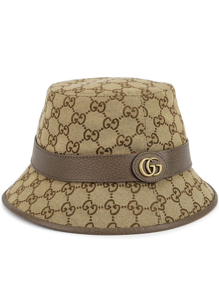 Gucci GG Monogram Canvas Bucket Hat, Beige, Bucket Hat, Canvas