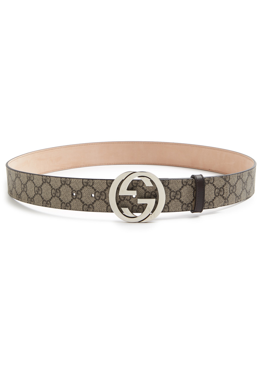 Gucci GG Supreme Monogrammed Belt - Brown