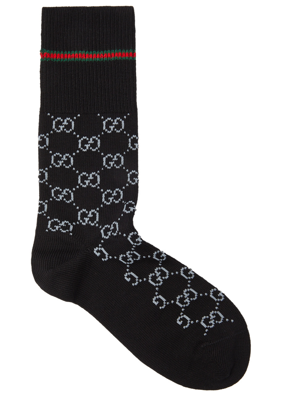 Gucci GG-intarsia Cotton-blend Socks - Black - S