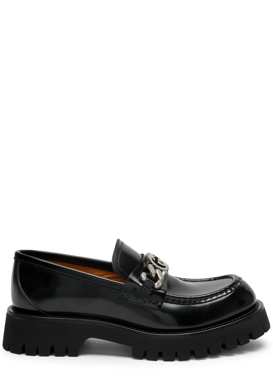Gucci Harald GG Leather Loafers - Black - 9