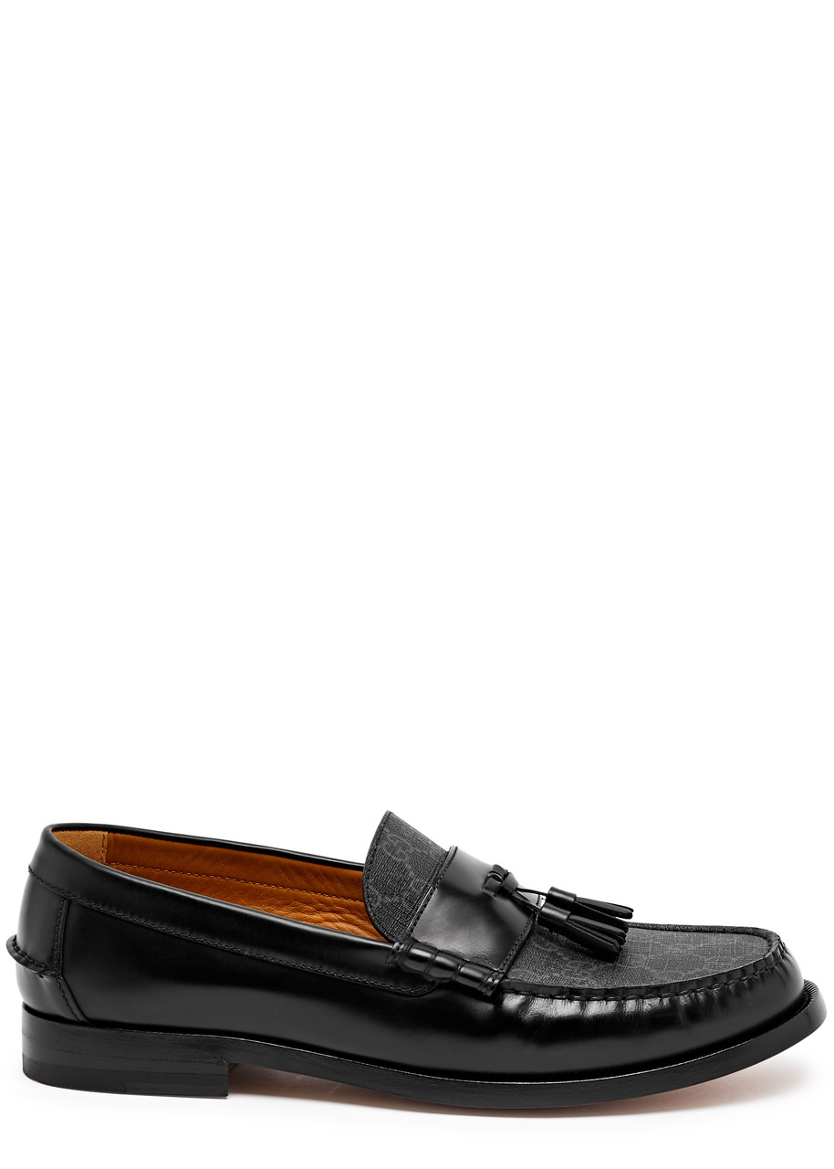 Gucci Kaveh GG Supreme Leather Loafers - Black - 6